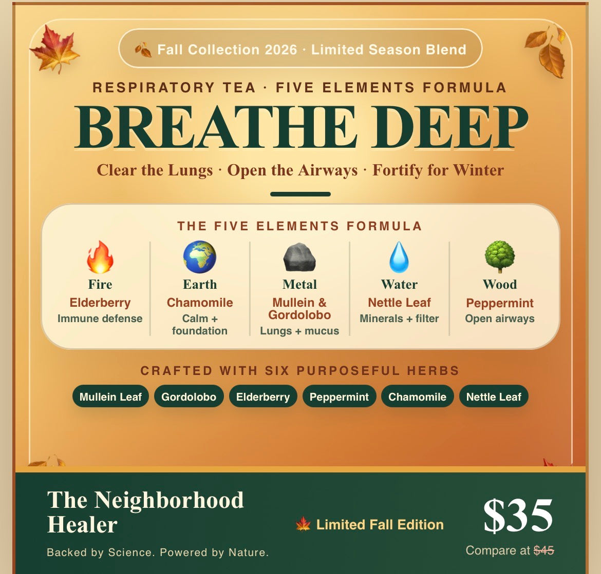 BREATHE DEEP — Fall Respiratory Tea